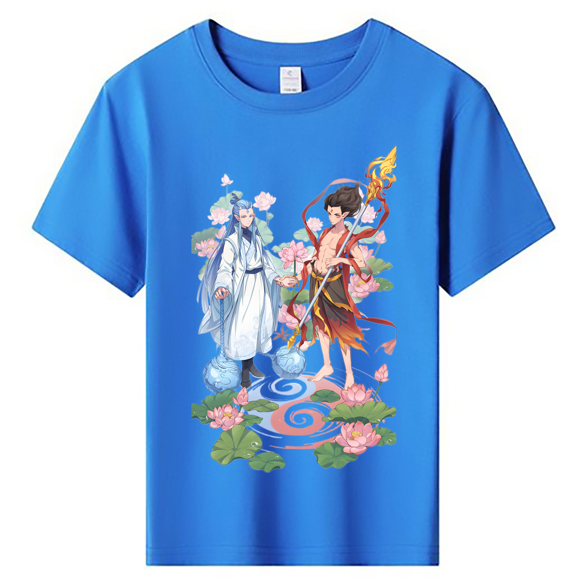 （画像用） Ne Zha 2 ナタ 魔童の大暴れ 綿100％キッズTシャツ（フロントプリント）